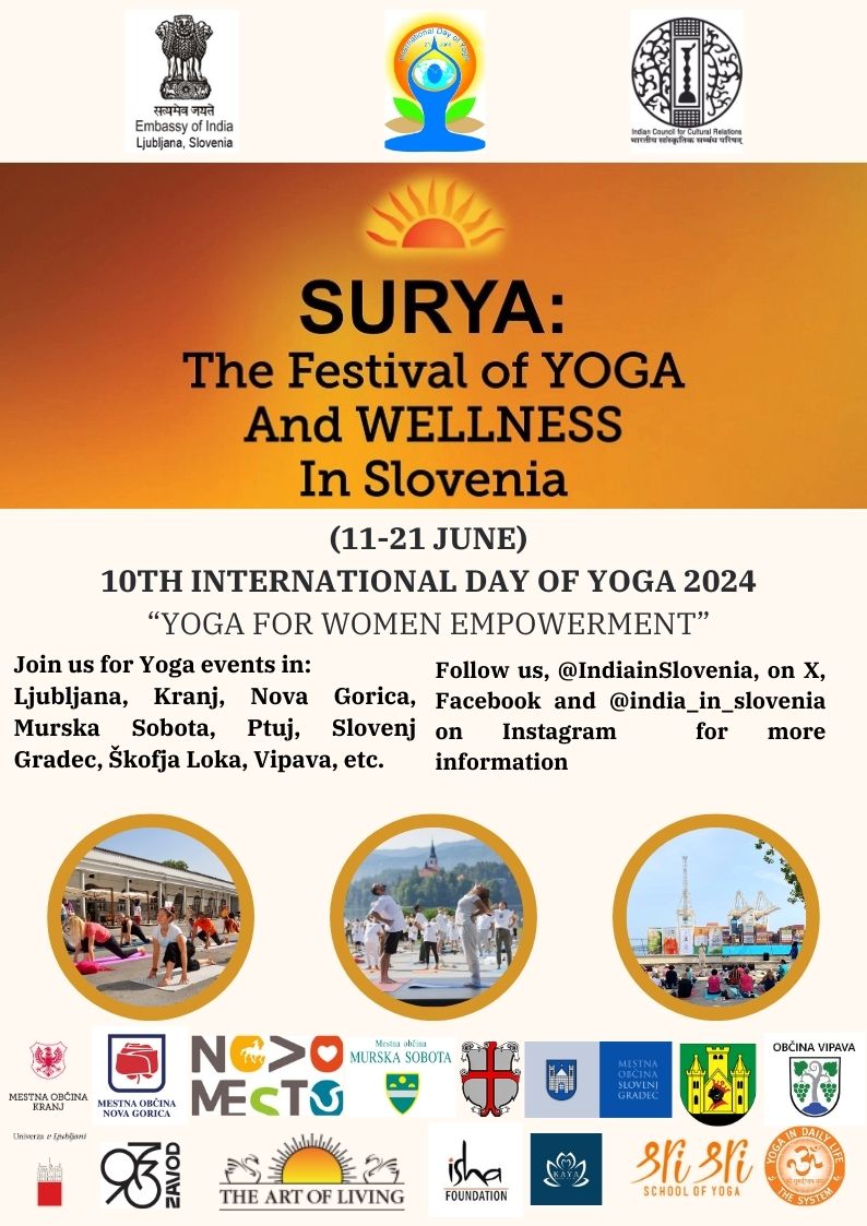 Festival joge in dobrega počutja Surja (4. izdaja) ob mednarodnem dnevu joge IDY 2024 na temo »Joga za opolnomočenje žensk«